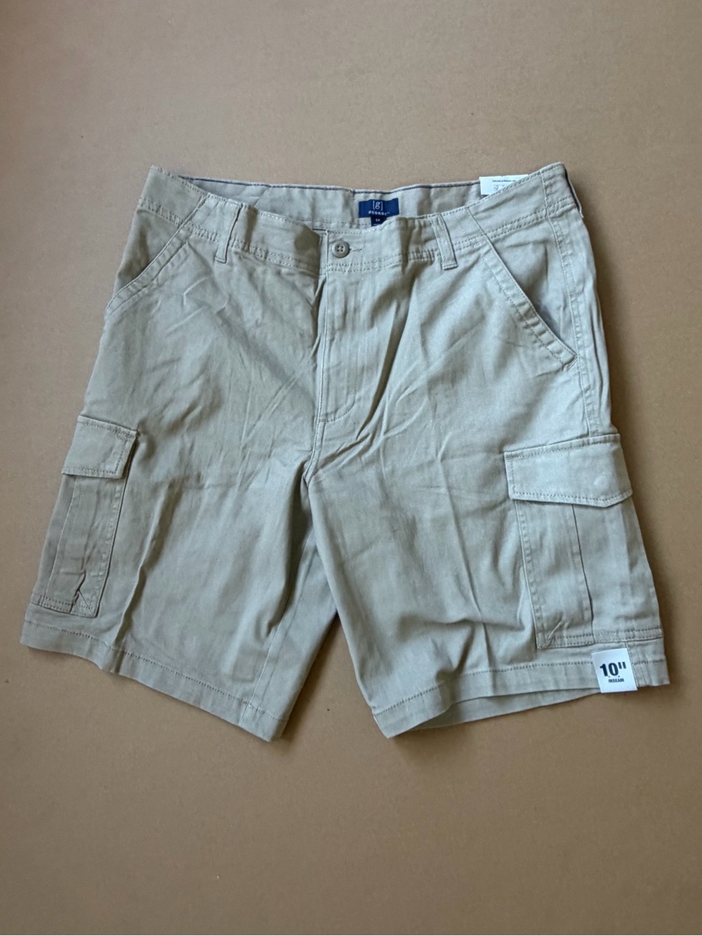George Men's Size 34 Cargo Shorts - Khaki - 10" Inseam - NWT